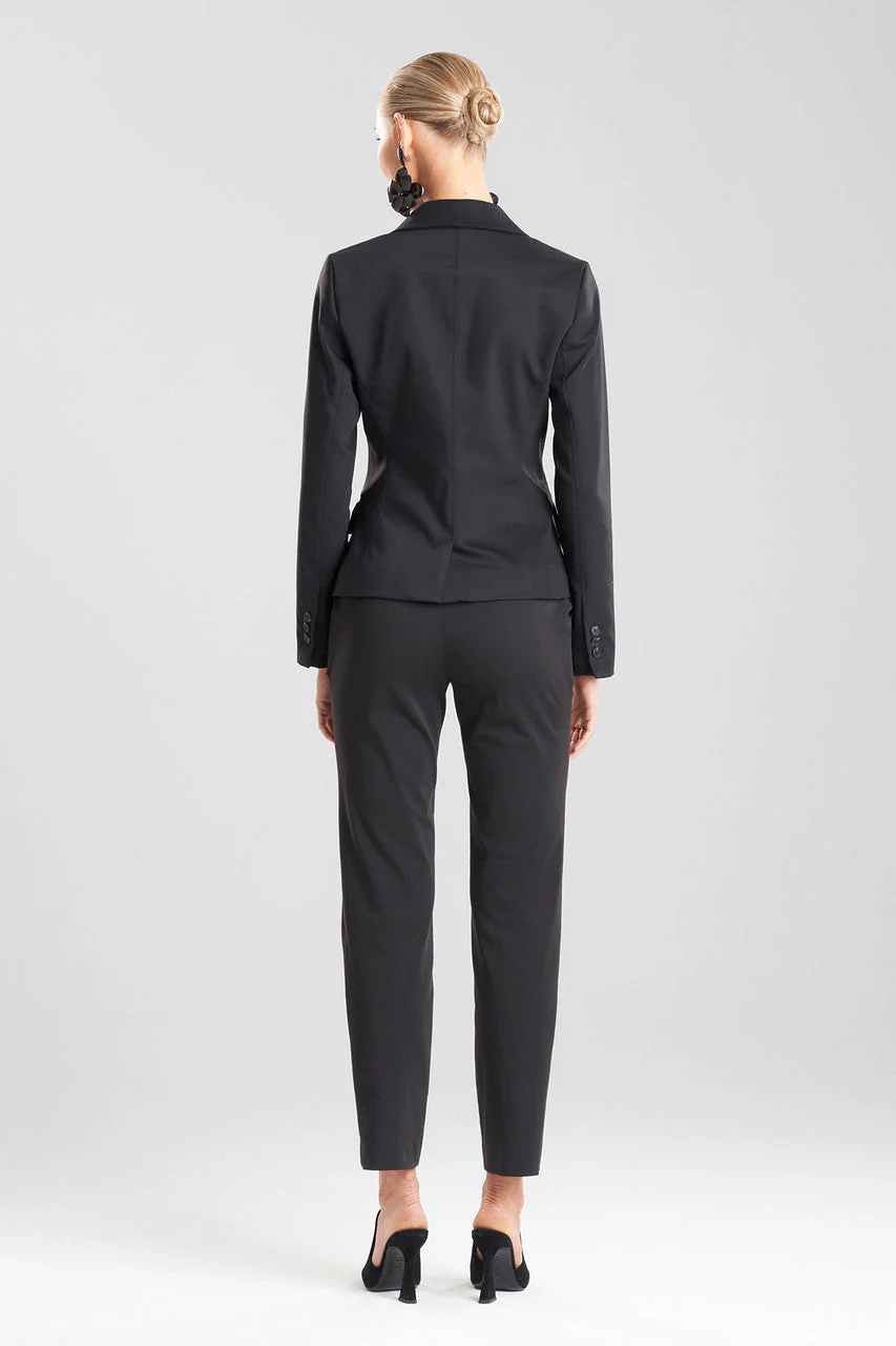 Cotton Sateen Beaded Tailored Blazer Jacket - Image 3