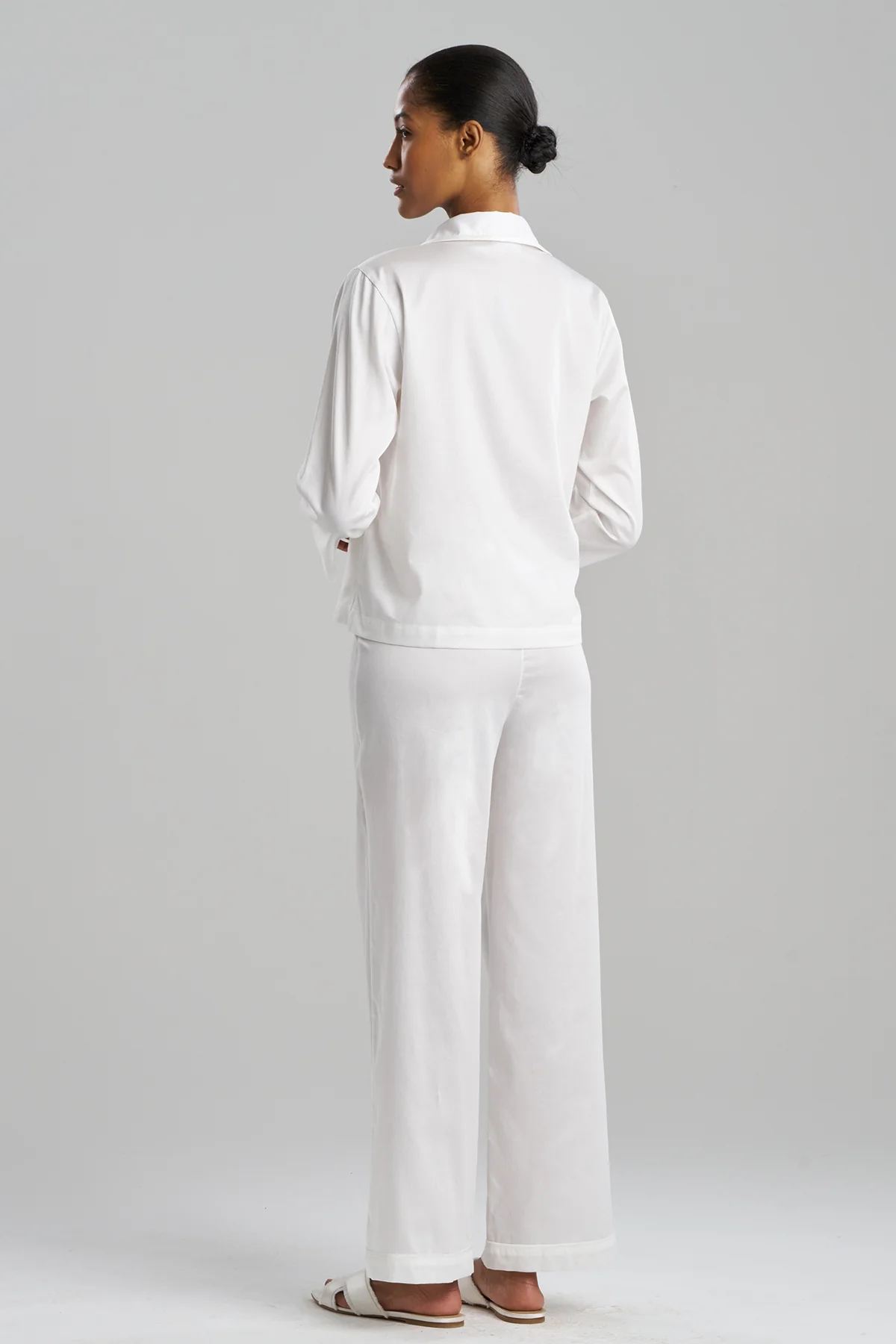 Cotton Sateen Embroidered Essentials Notch PJ - Image 2