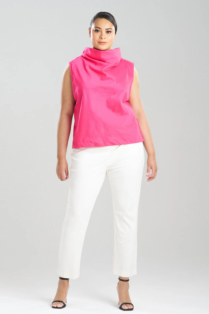 Cotton Silk Slub Crop Funnel Top - Image 3