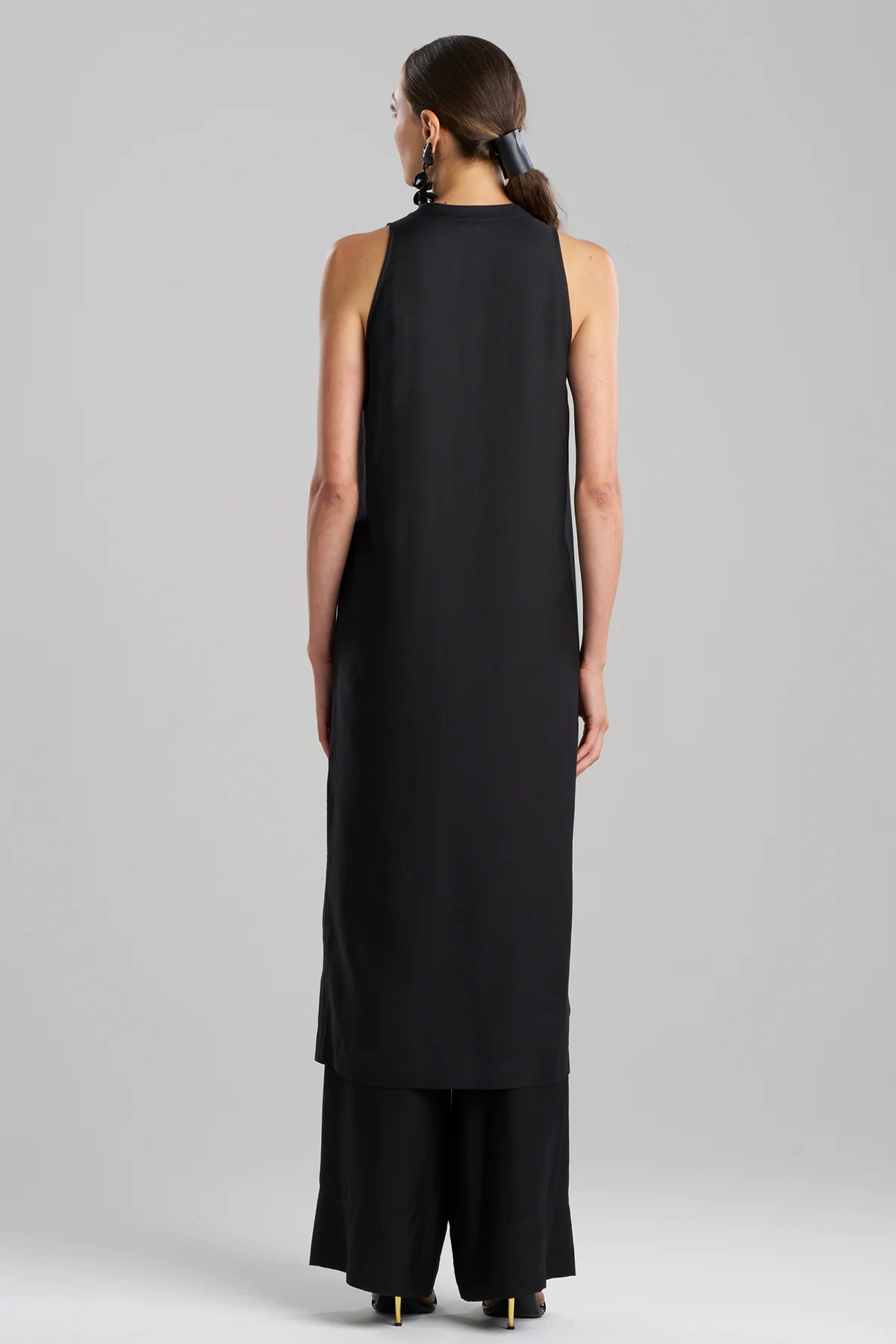 Cotton Silk Twill Sleeveless Tunic - Image 2