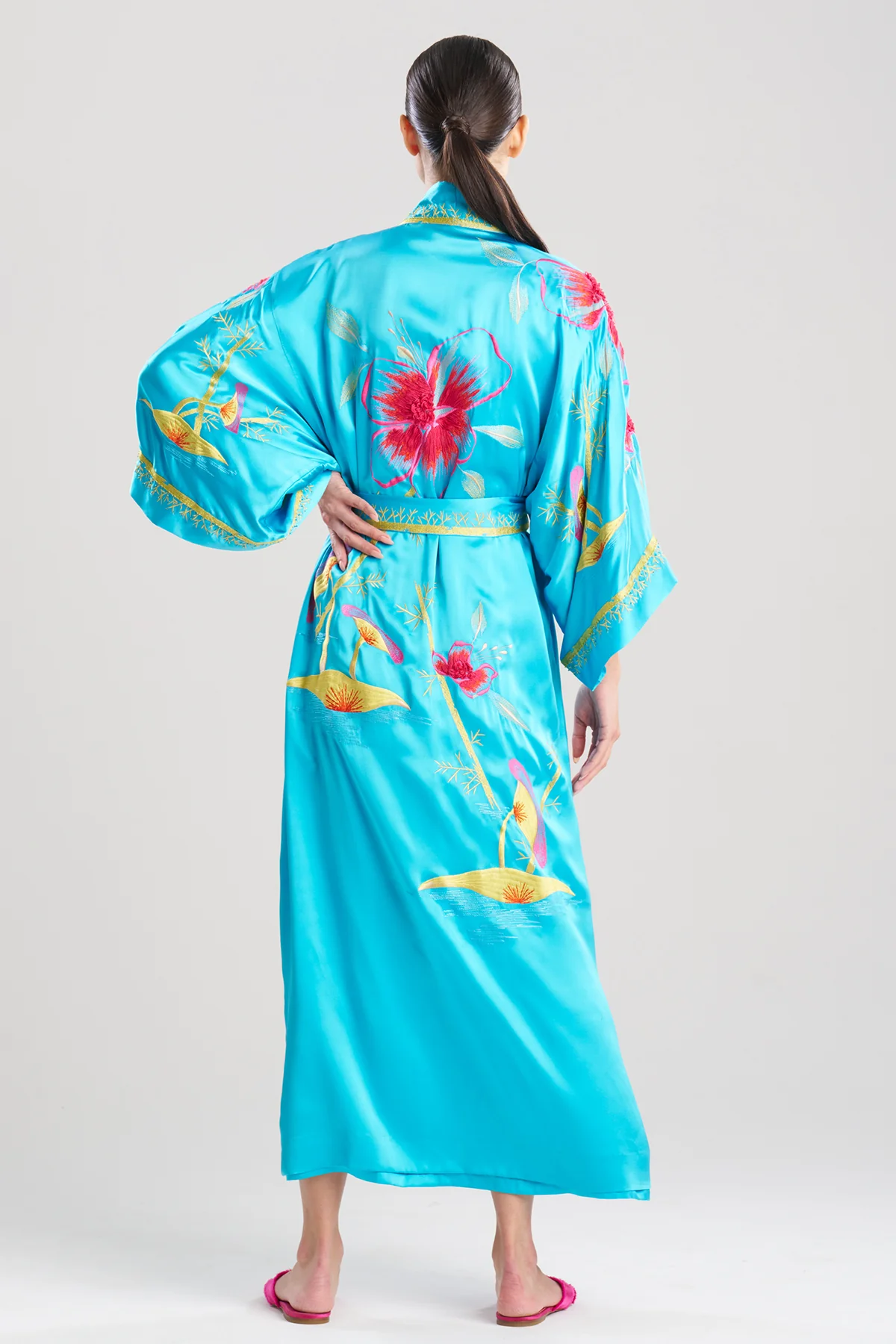 Couture Bali Embroidered Silk Robe - Image 3