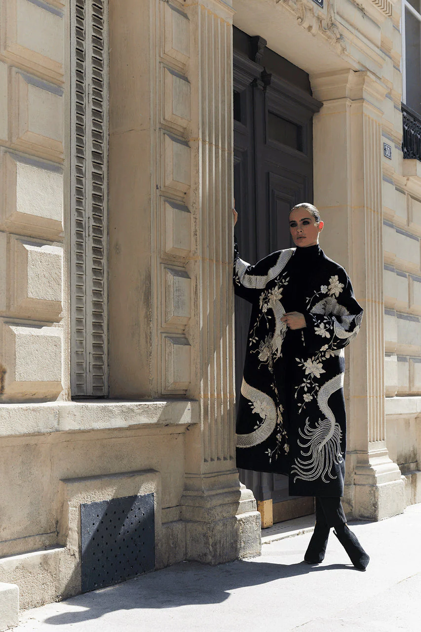 Couture Felt Embroidered Dragon Coat - Image 4