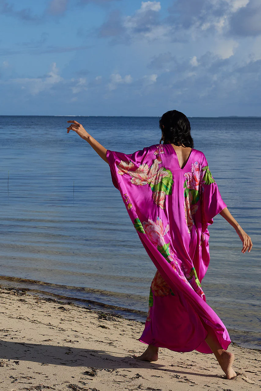 Couture Hanabi Beaded Silk Caftan - Image 3