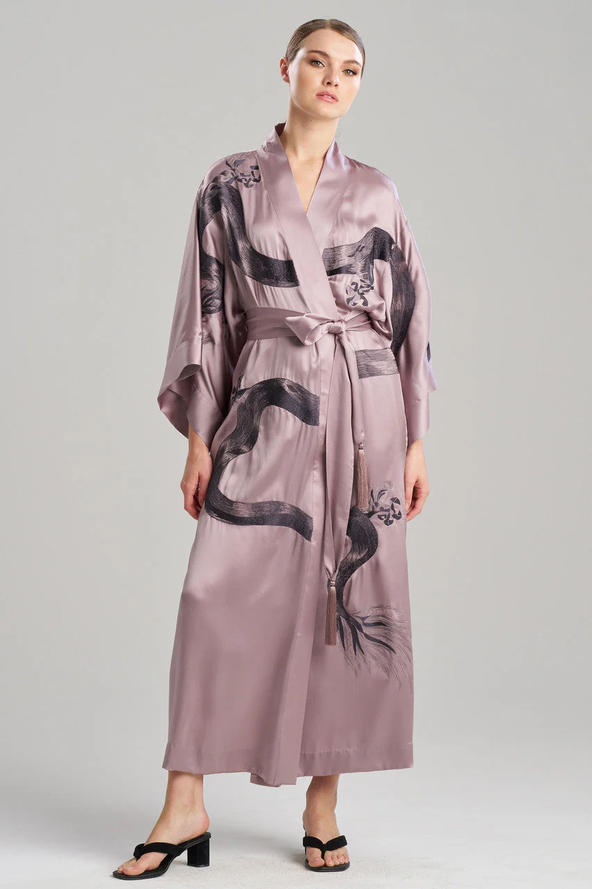 Couture Ink Dragon Embroidered Silk Robe - Image 2