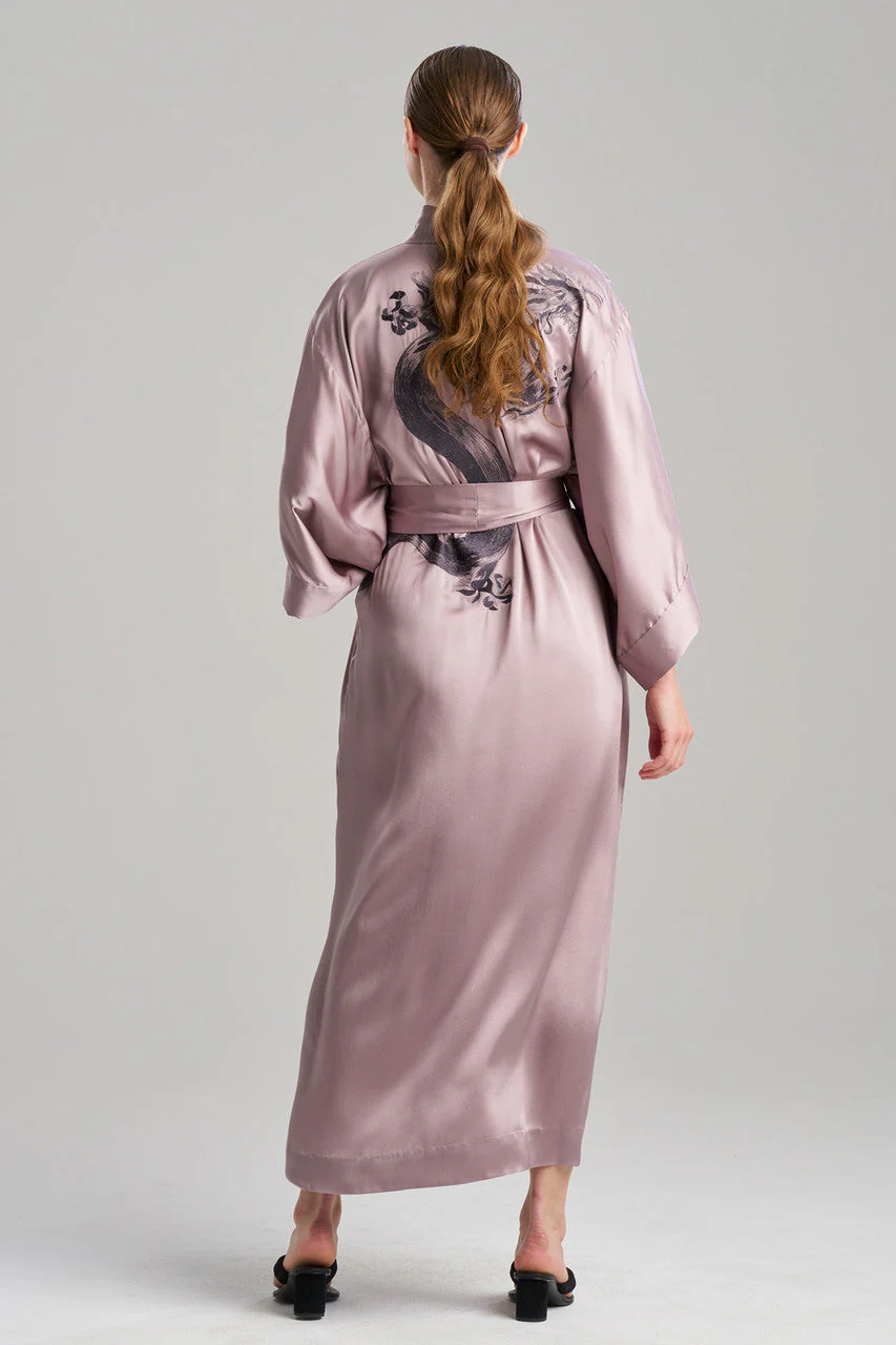 Couture Ink Dragon Embroidered Silk Robe - Image 3