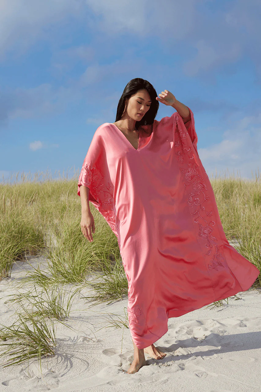 Couture Malaga Embroidered Silk Caftan - Image 3