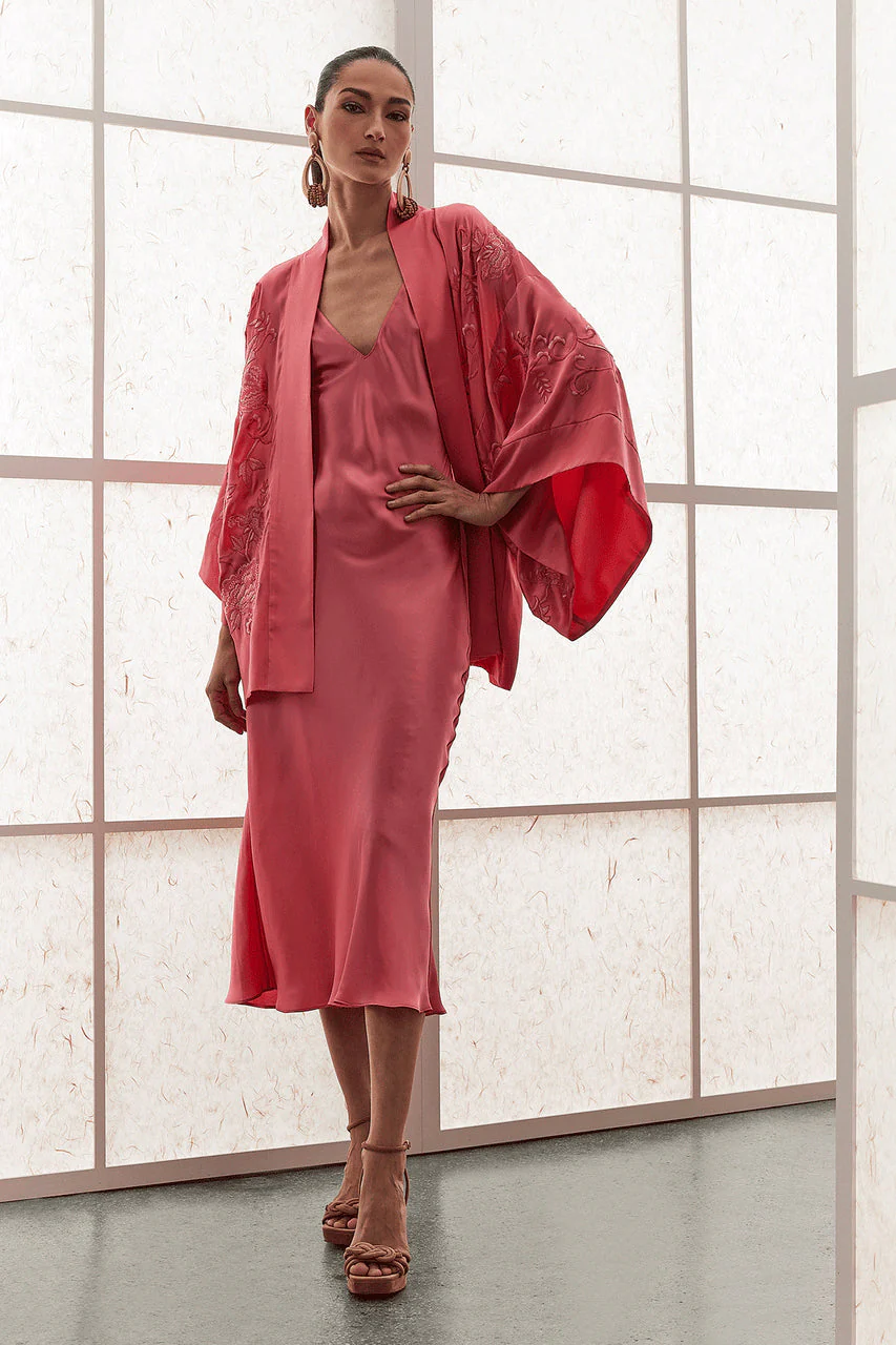 Couture Malaga Embroidered Silk Wrap - Image 3