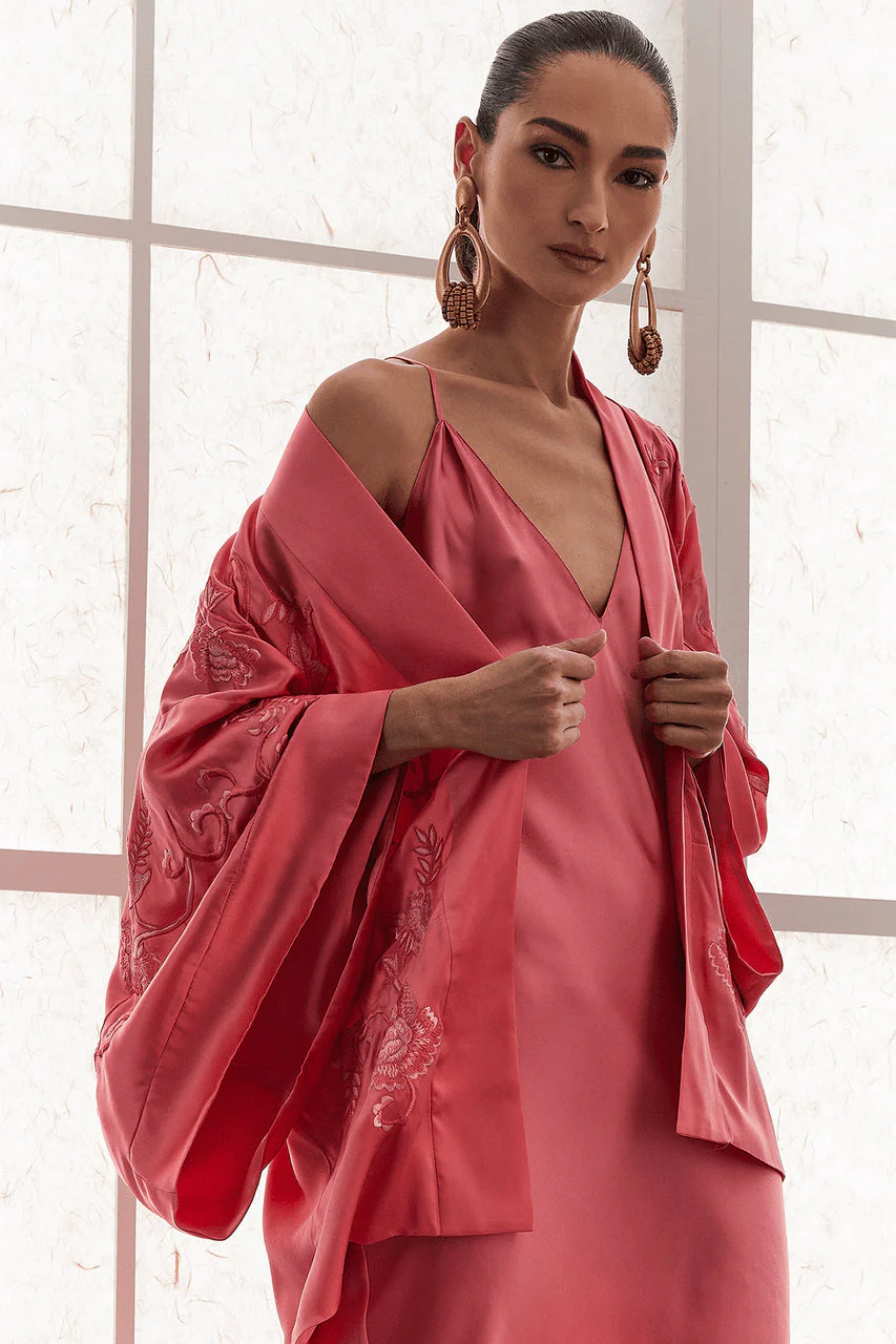 Couture Malaga Embroidered Silk Wrap - Image 4