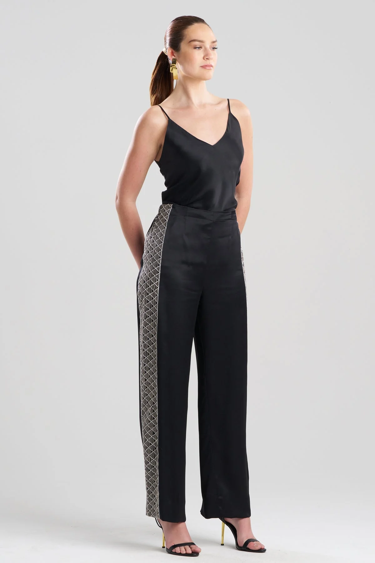 Couture Nara Embroidered Silk Pants
