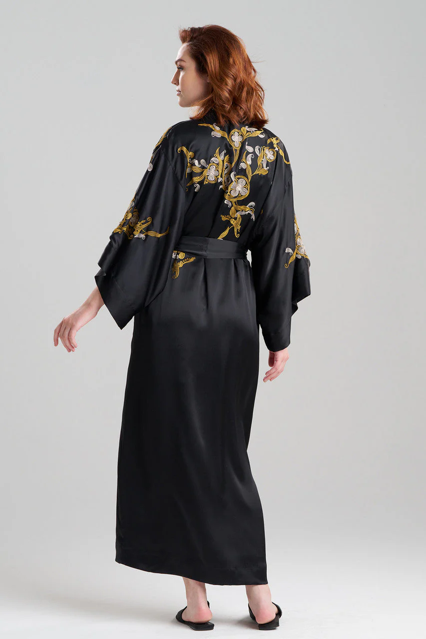 Couture Ottoman Embroidered Silk Robe - Image 3