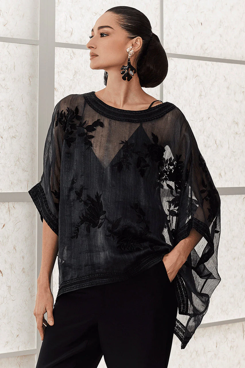 Couture Piña Embroidered Caftan Top - Image 3