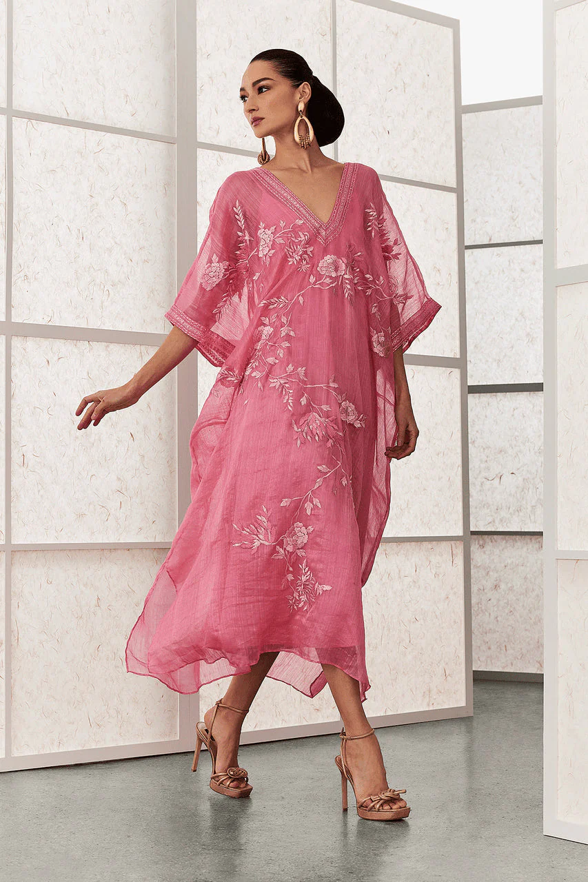 Couture Piña Embroidered Cocoon Caftan