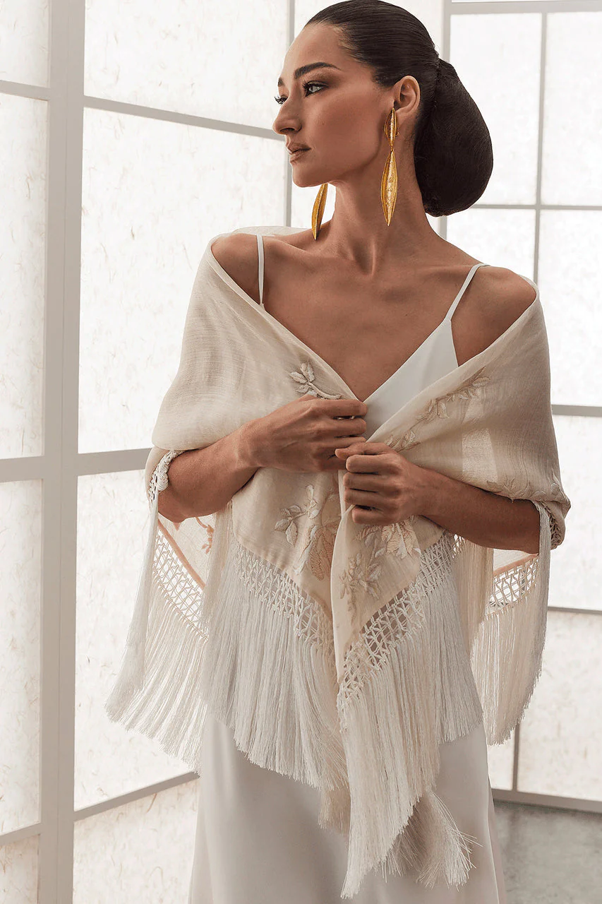 Couture Piña Embroidered Shawl - Image 4