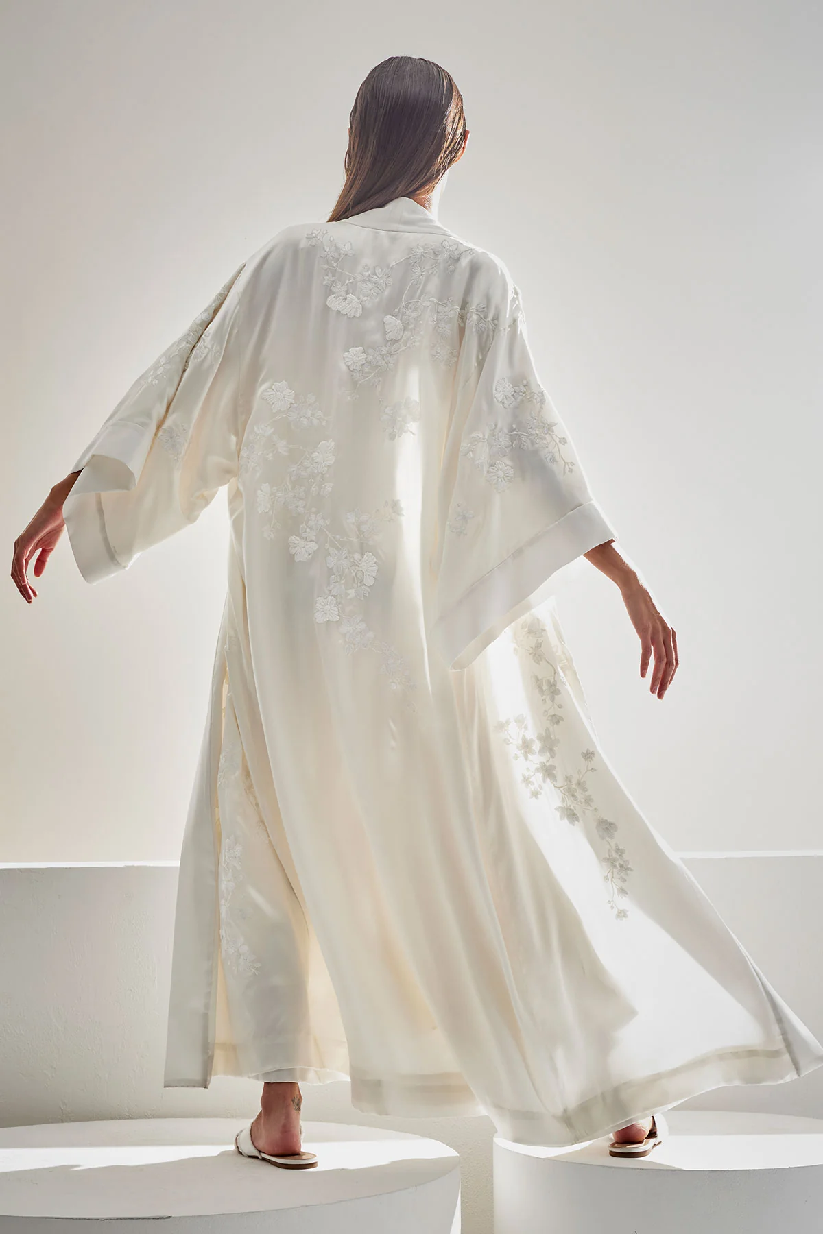 Couture Sakura Embroidered Silk Robe