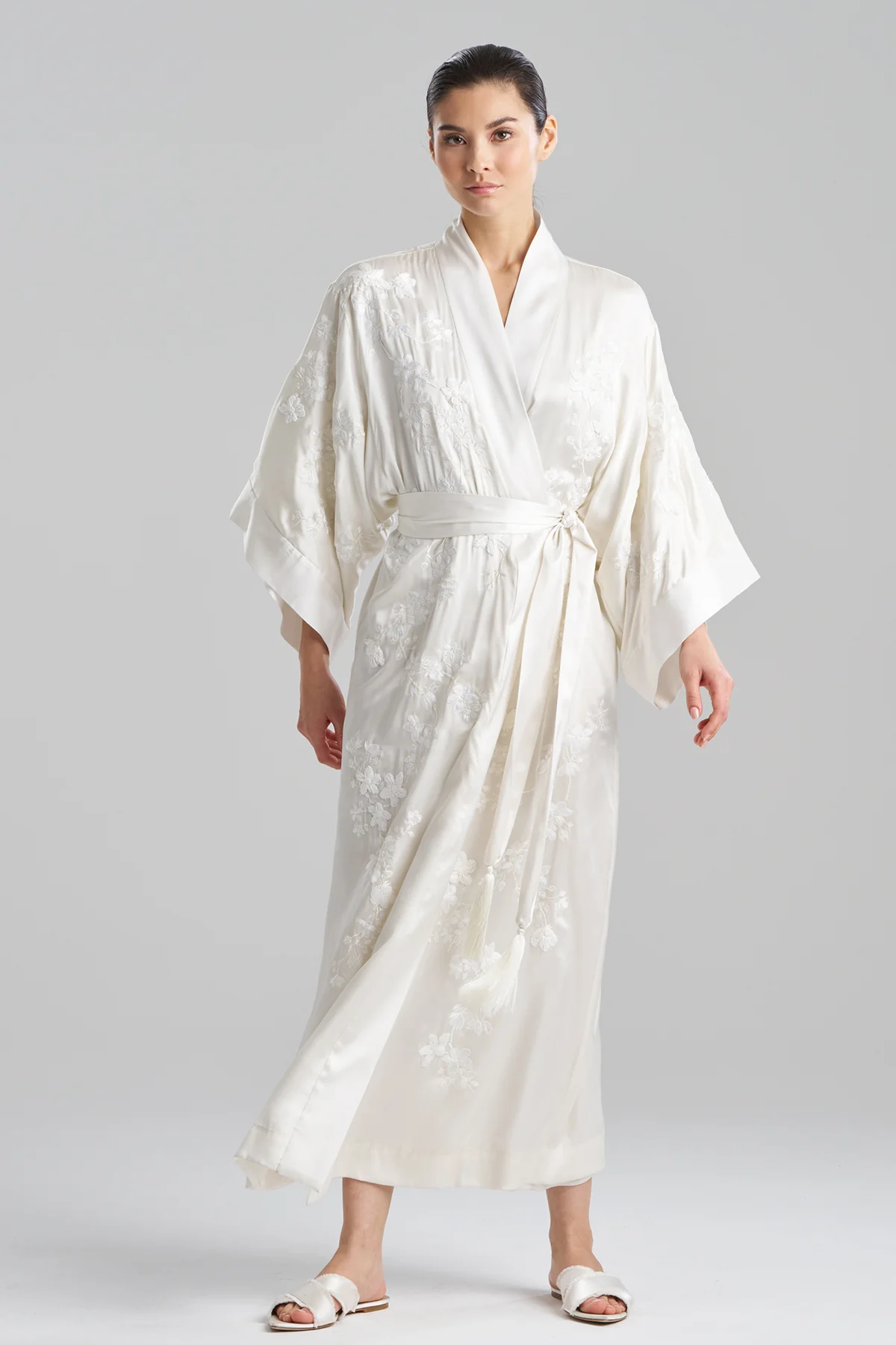 Couture Sakura Embroidered Silk Robe - Image 2