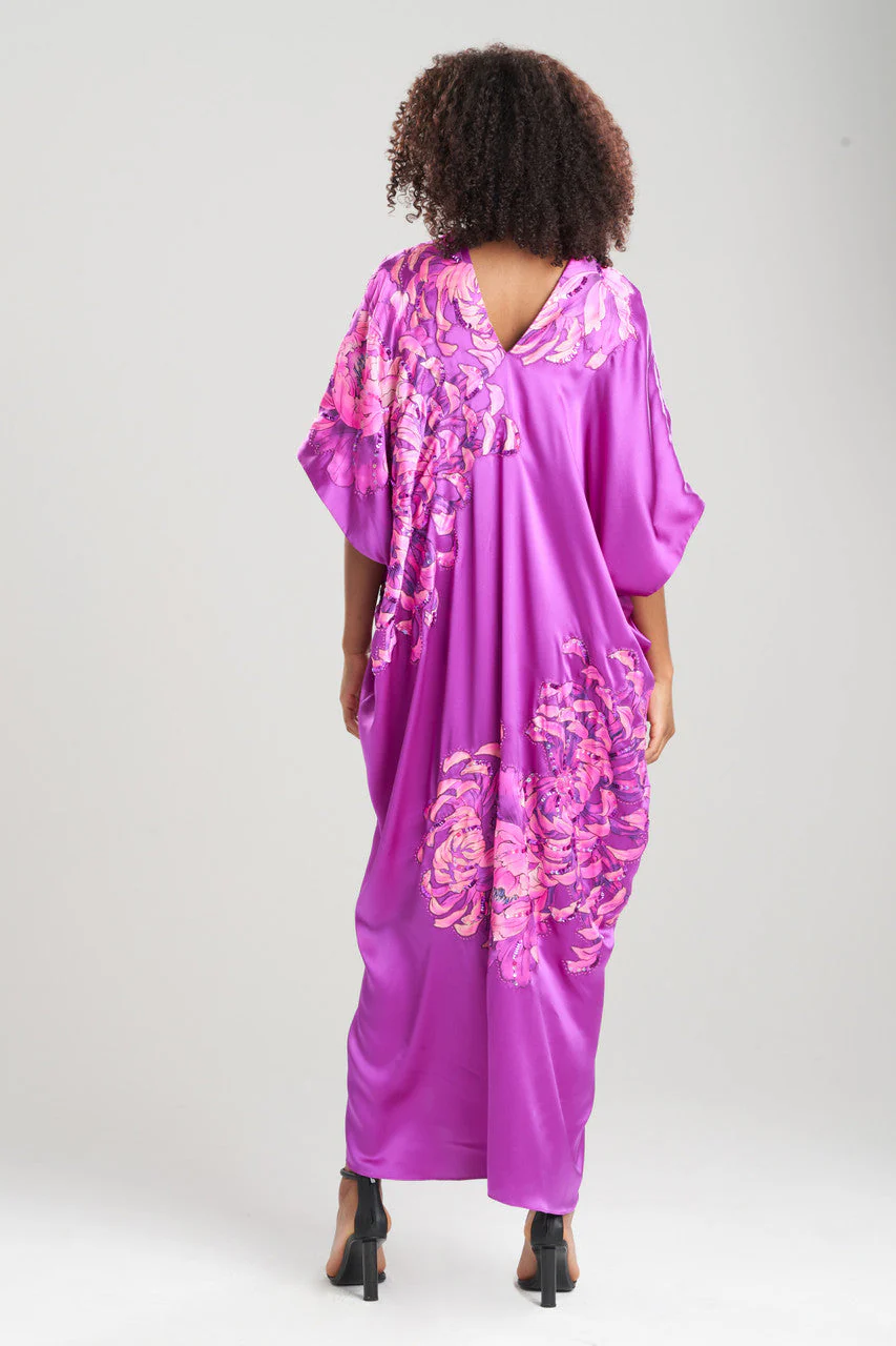 Couture Sumida Embroidered Cocoon Silk Caftan - Image 2