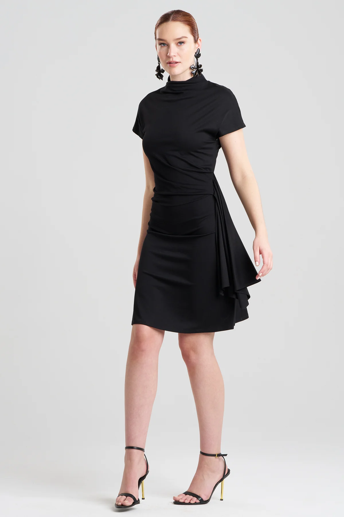 Crepe Knit Cascade Dress - Image 2