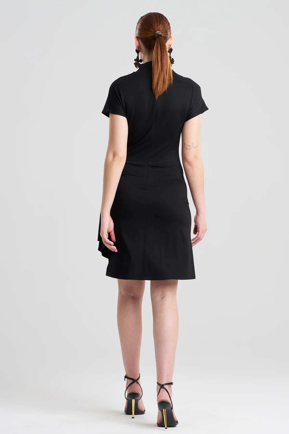 Crepe Knit Cascade Dress - Image 3