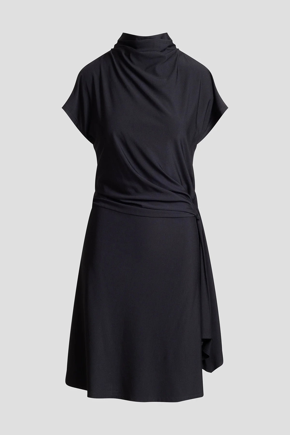 Crepe Knit Cascade Dress - Image 4
