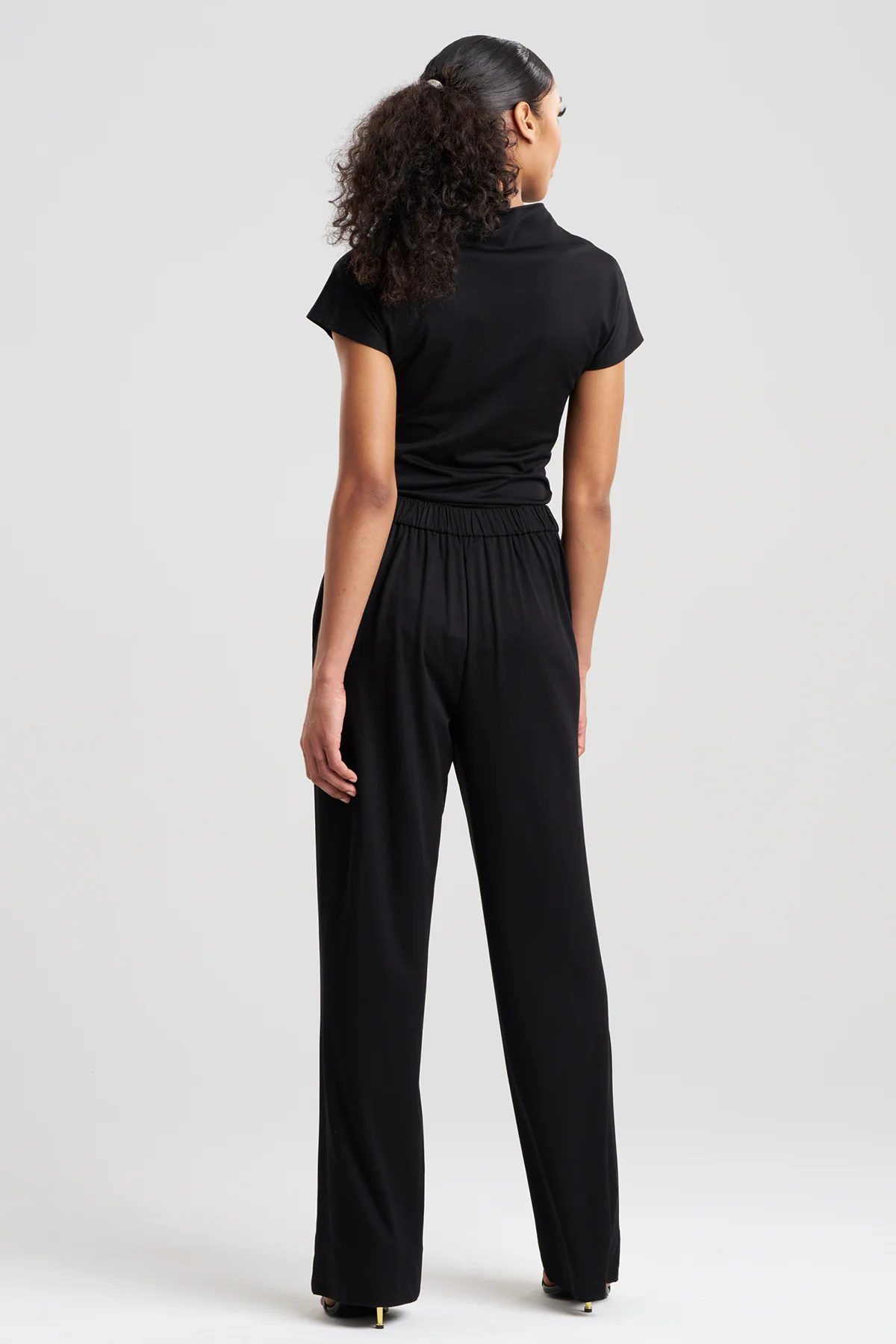 Crepe Knit Wide Pull On Pants - Image 2