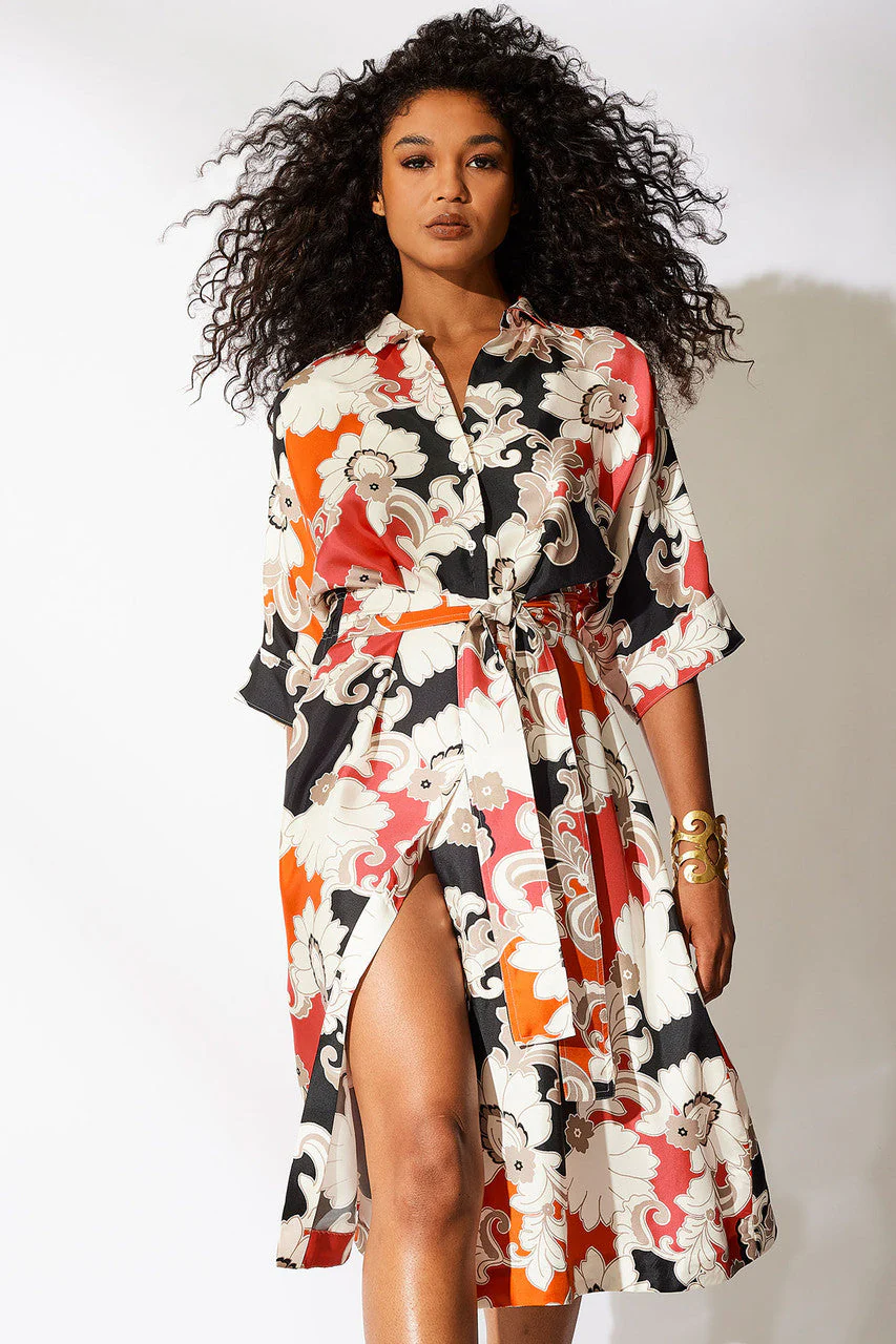 Cressida Printed Silk Twill Belted Shirtdress - Image 5