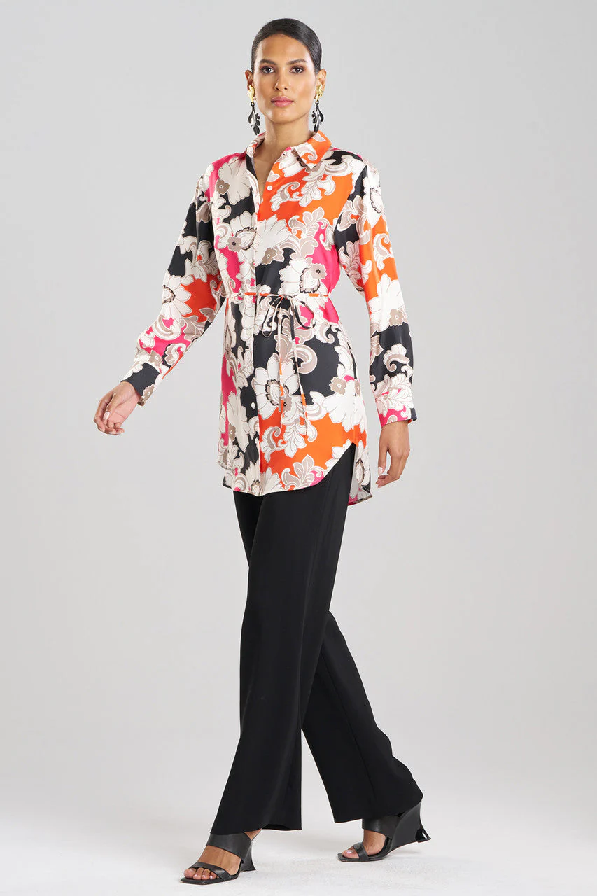 Cressida Printed Silk Twill Tunic Shirt - Image 2