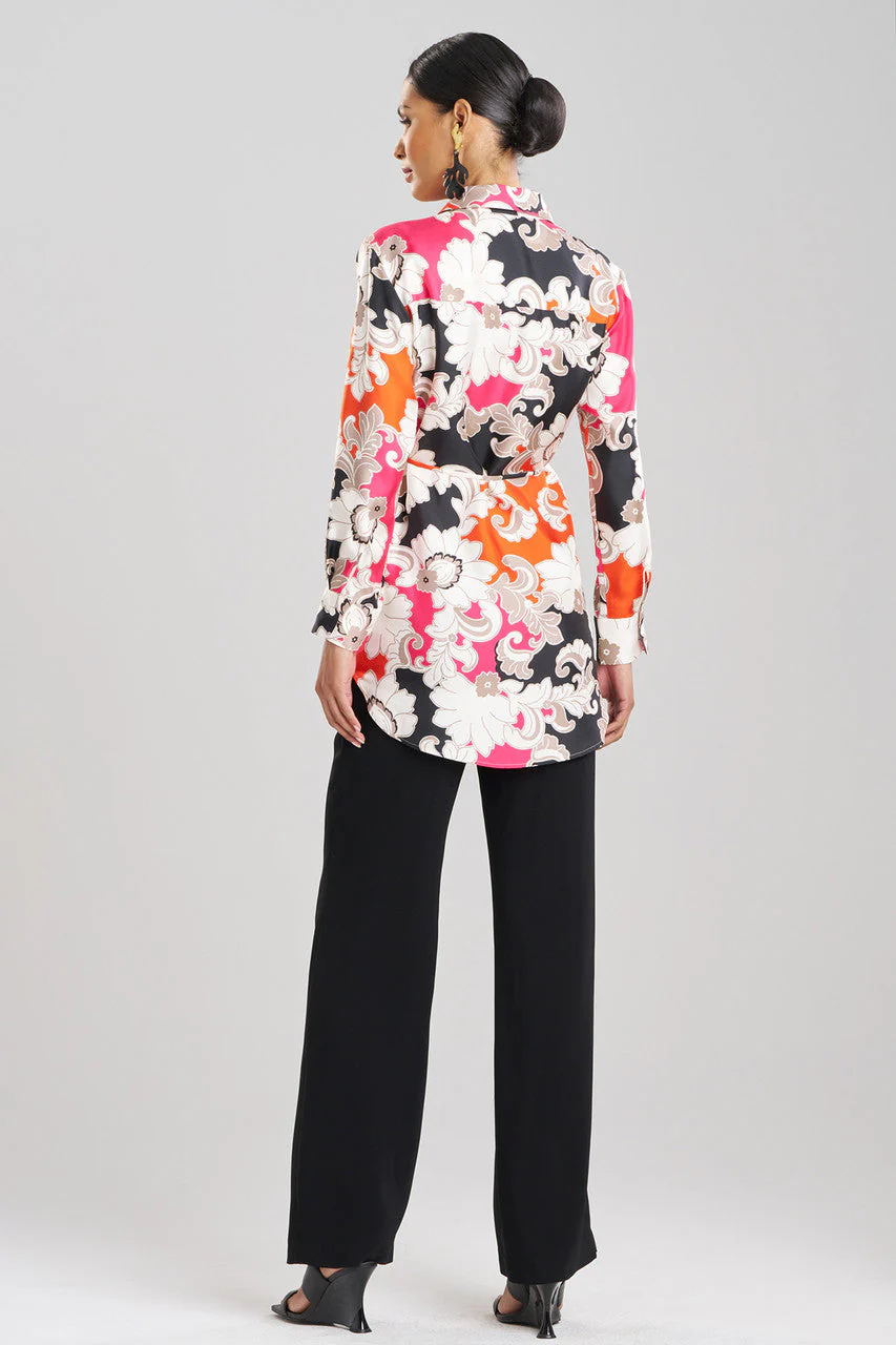 Cressida Printed Silk Twill Tunic Shirt - Image 3