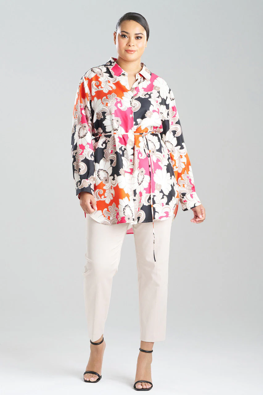 Cressida Printed Silk Twill Tunic Shirt - Image 4
