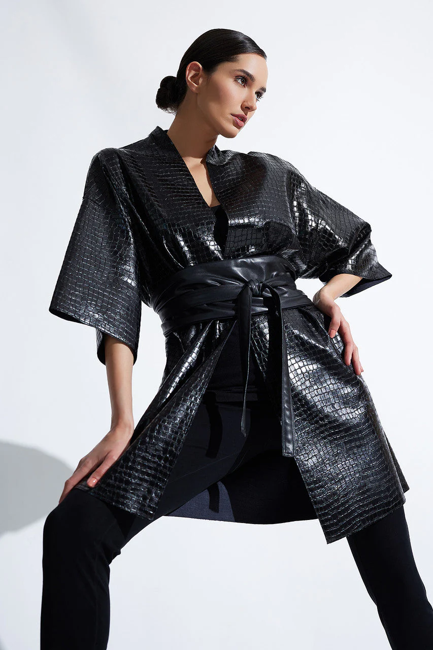 Croc Vegan Leather Kimono Topper - Image 2