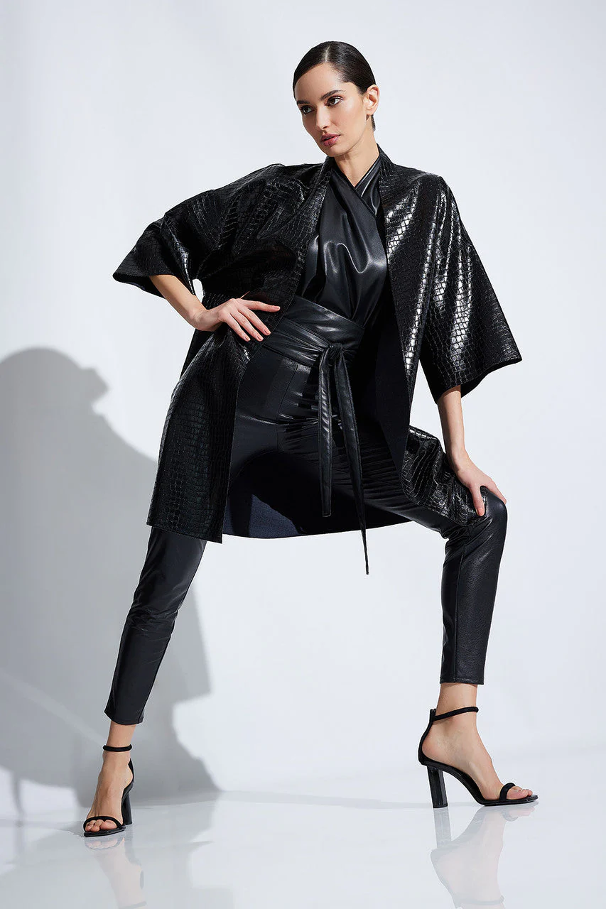 Croc Vegan Leather Kimono Topper - Image 6