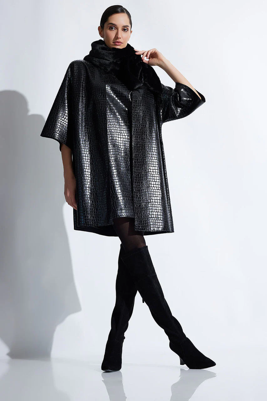 Croc Vegan Leather Shift Dress - Image 2