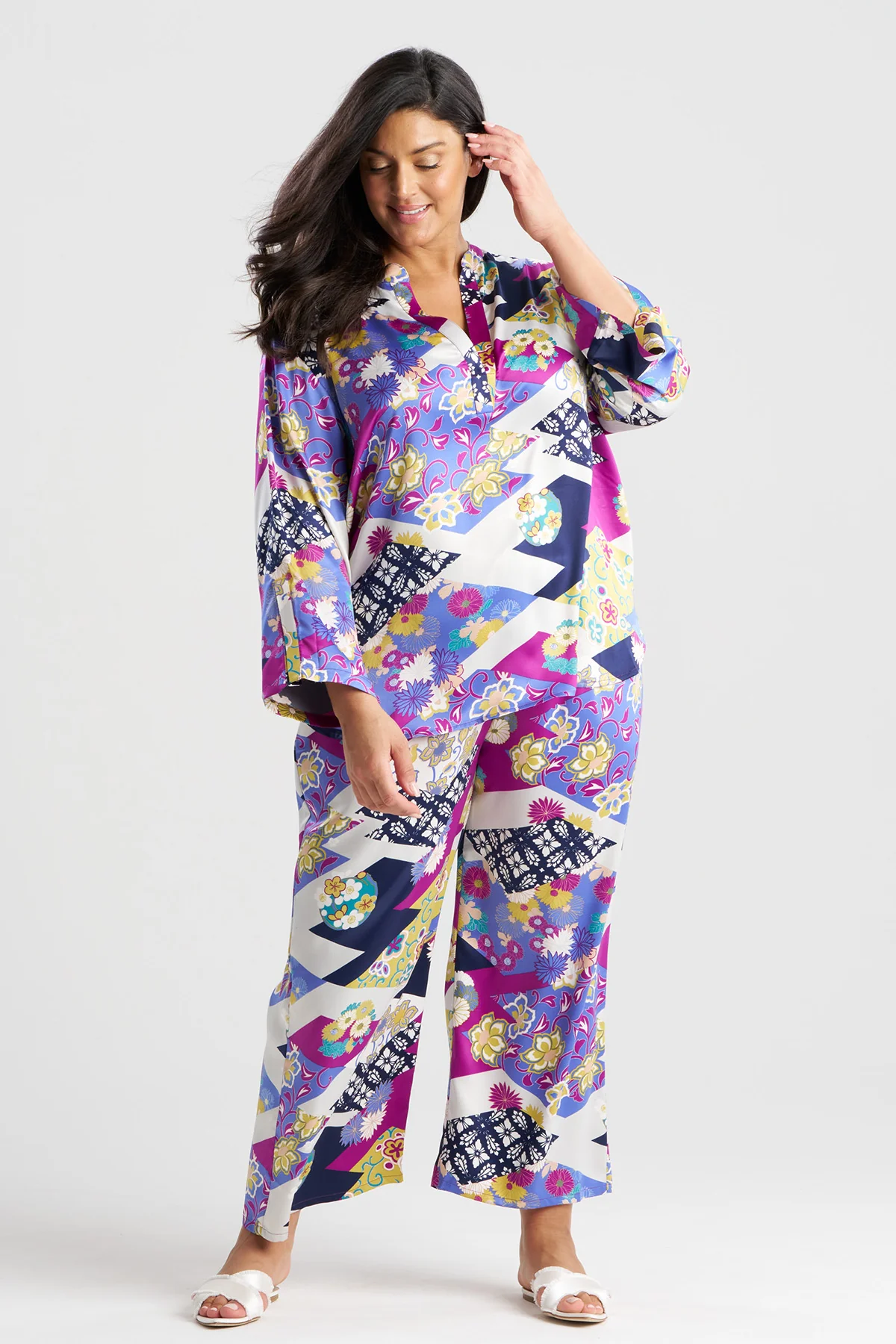Deco Satin Long Sleeve PJ - Image 3
