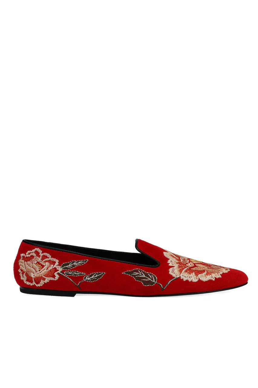 Edda Suede Embroidered Loafer - Image 2