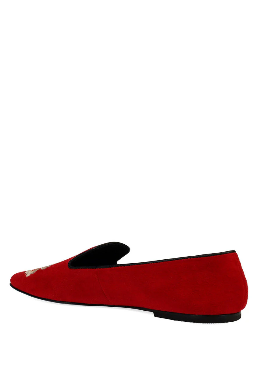 Edda Suede Embroidered Loafer - Image 4