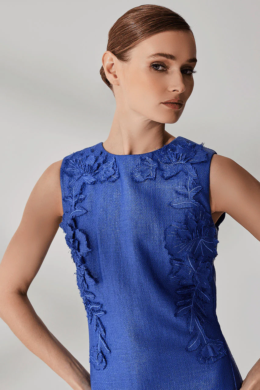 Embellished Raffia Sheath Dress - Image 4