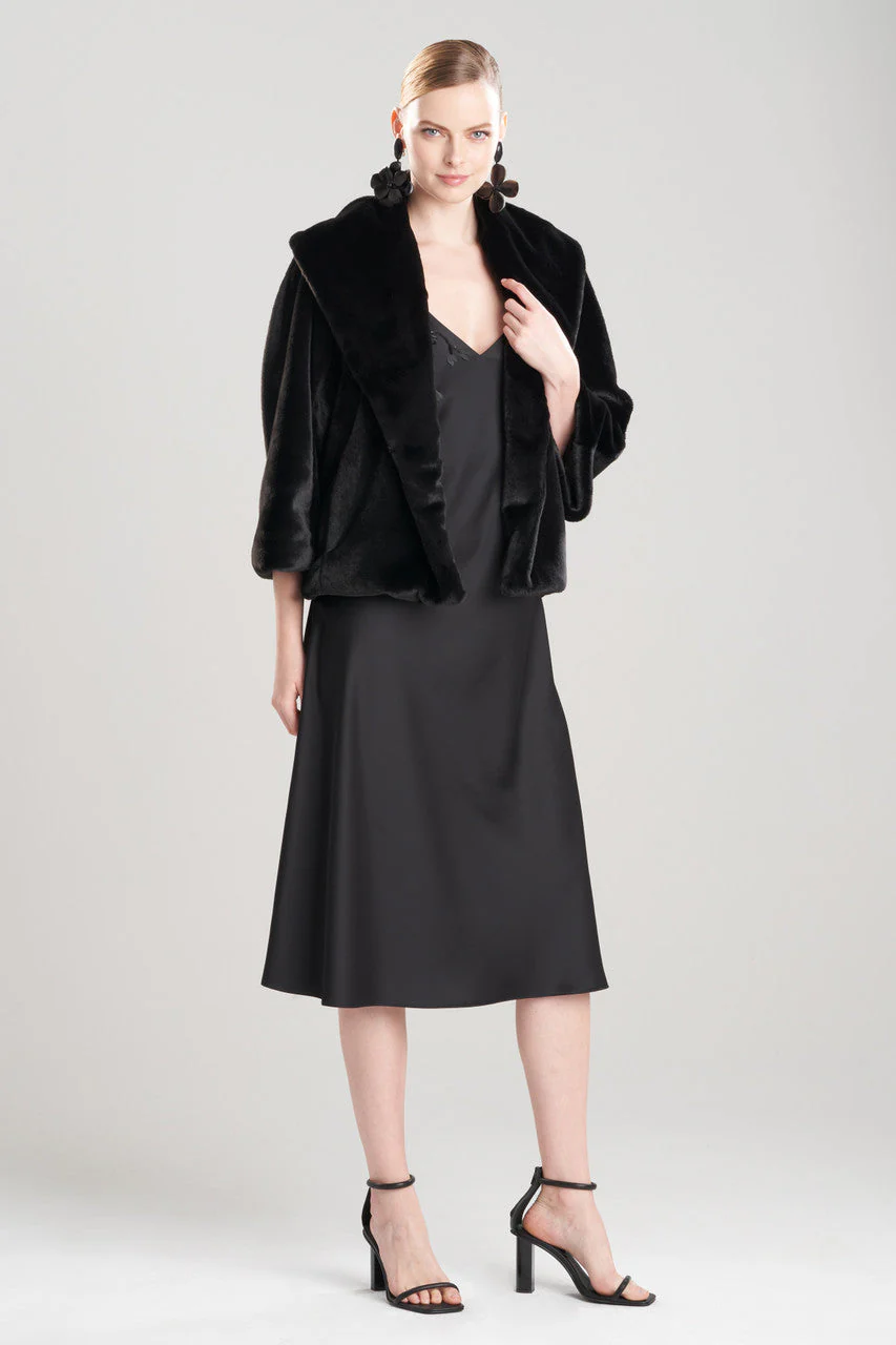 Faux Fur Shawl Coat - Image 2