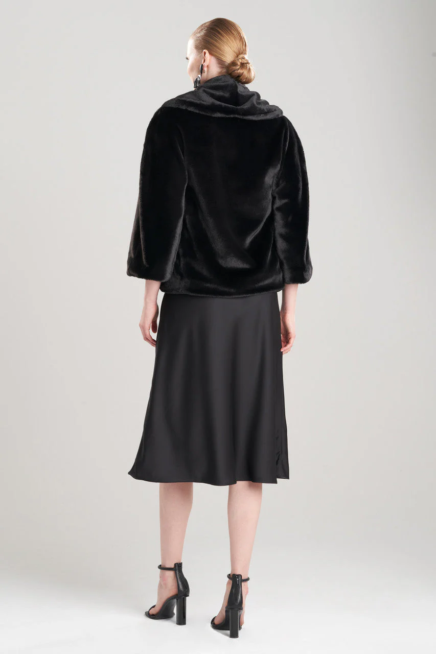 Faux Fur Shawl Coat - Image 3