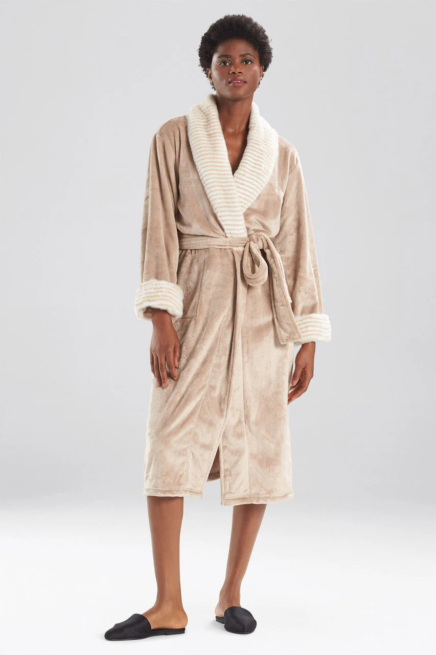 Faux Fur Trim Robe - Image 3