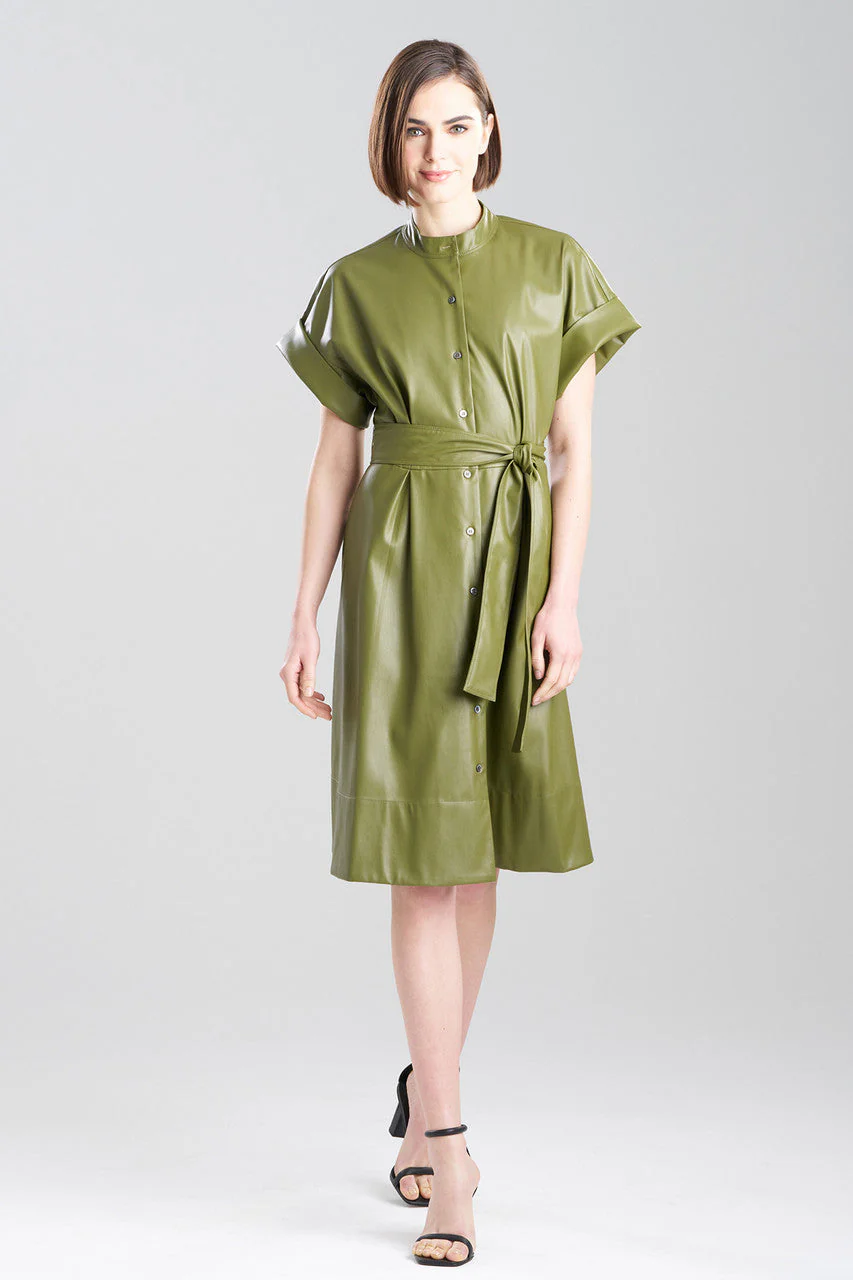 Faux Leather Shirtdress - Image 2