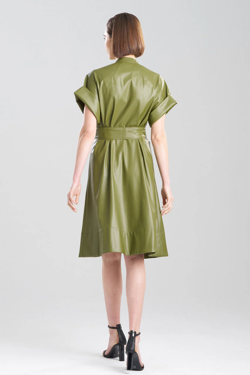 Faux Leather Shirtdress - Image 3