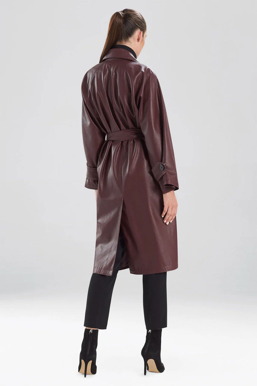 Faux Leather Trench Coat - Image 3