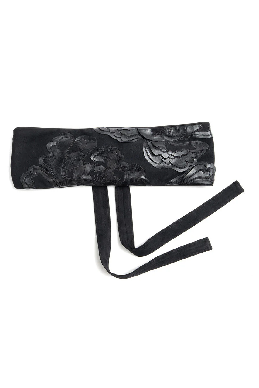 Faux Suede Obi Applique Belt - Image 2