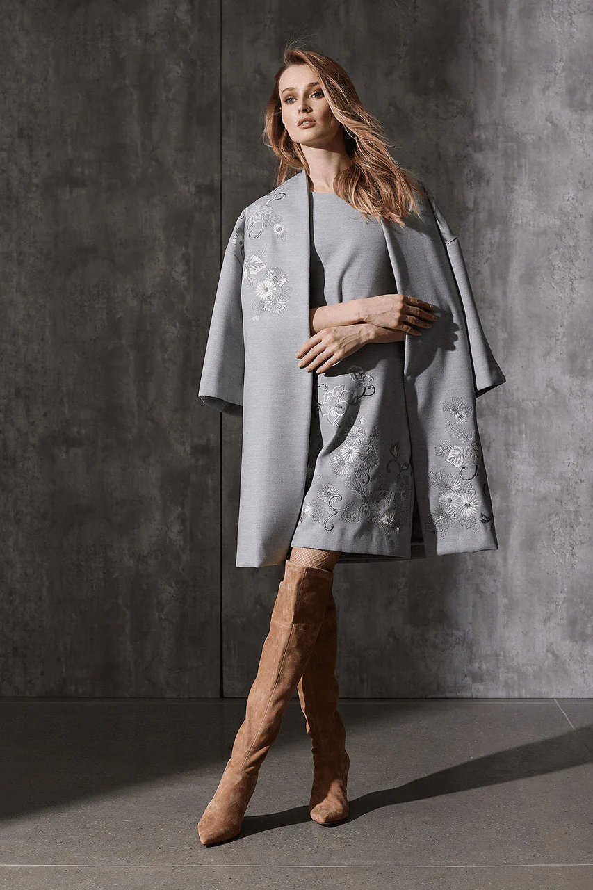 Felt Embroidered Kimono Coat - Image 2