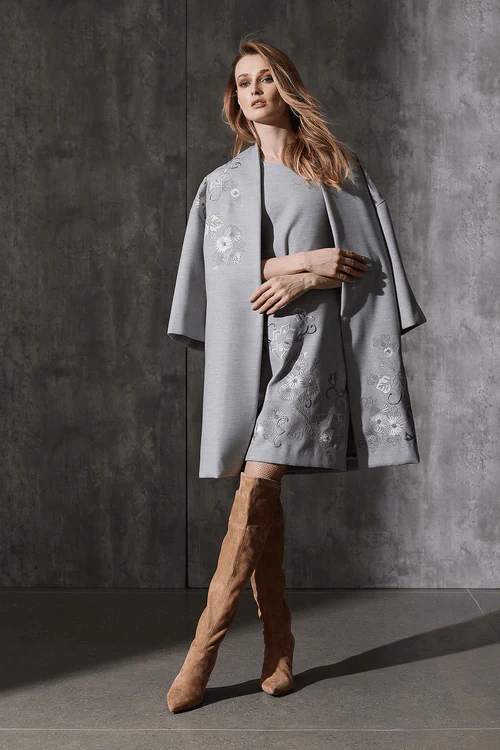 Felt Embroidered Kimono Coat - Image 6
