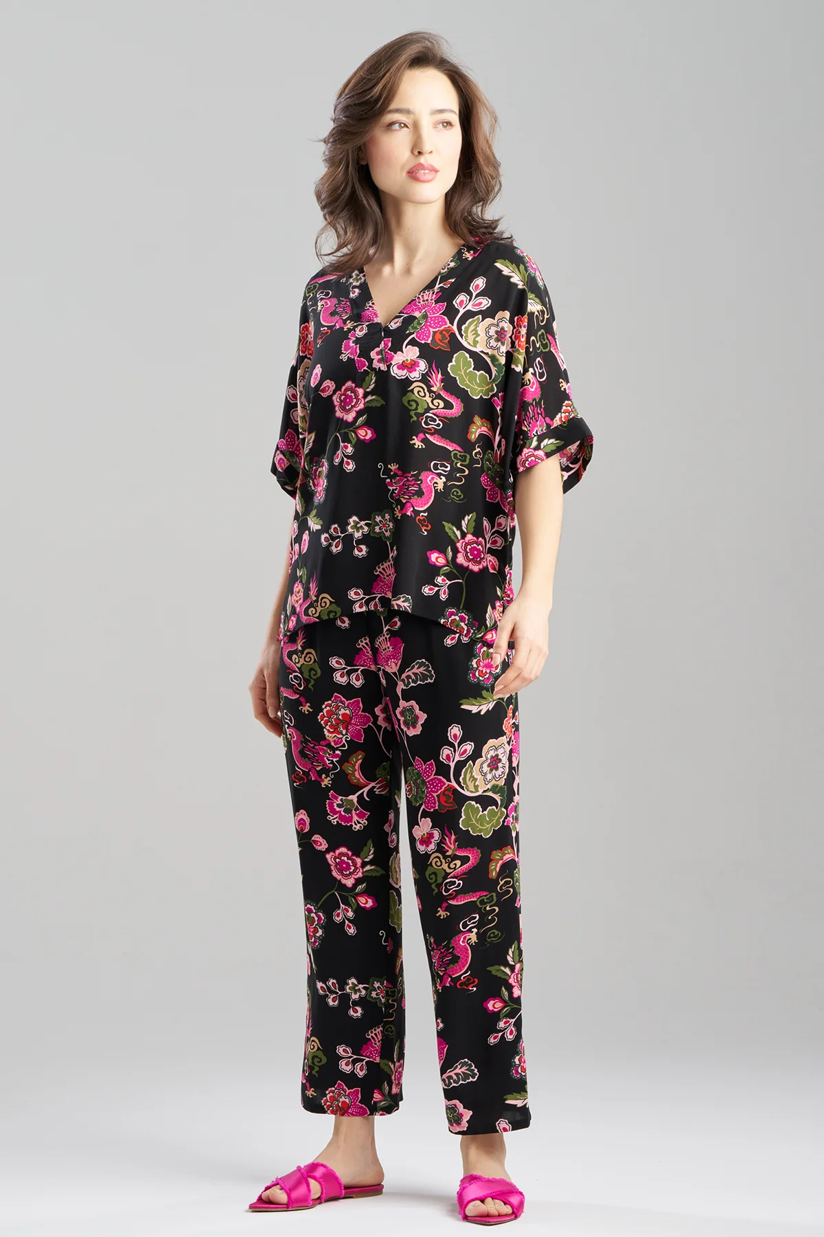 Fleur Dragon Printed Challis PJ Set