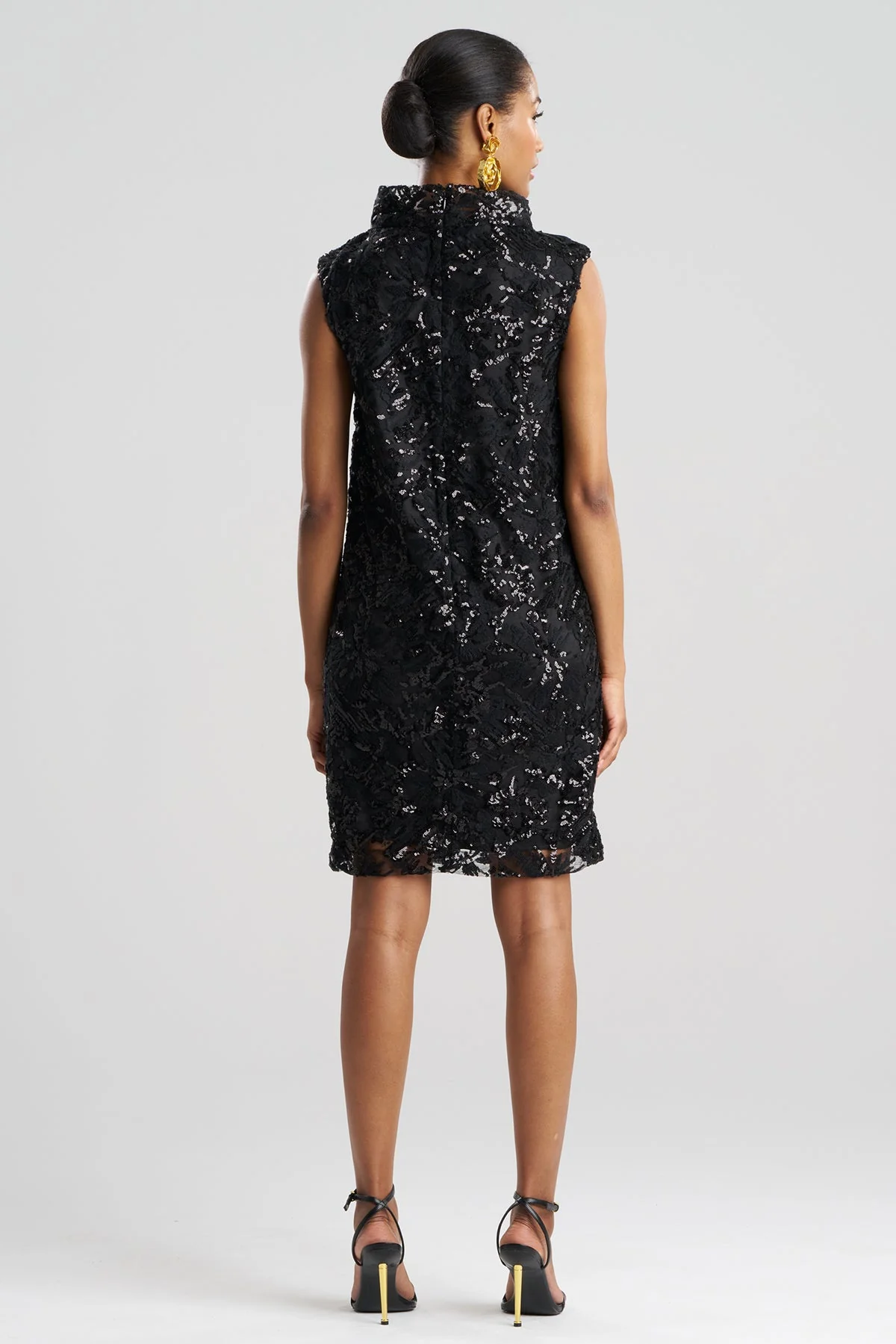 Floral Sequin Lace Shift Dress - Image 3