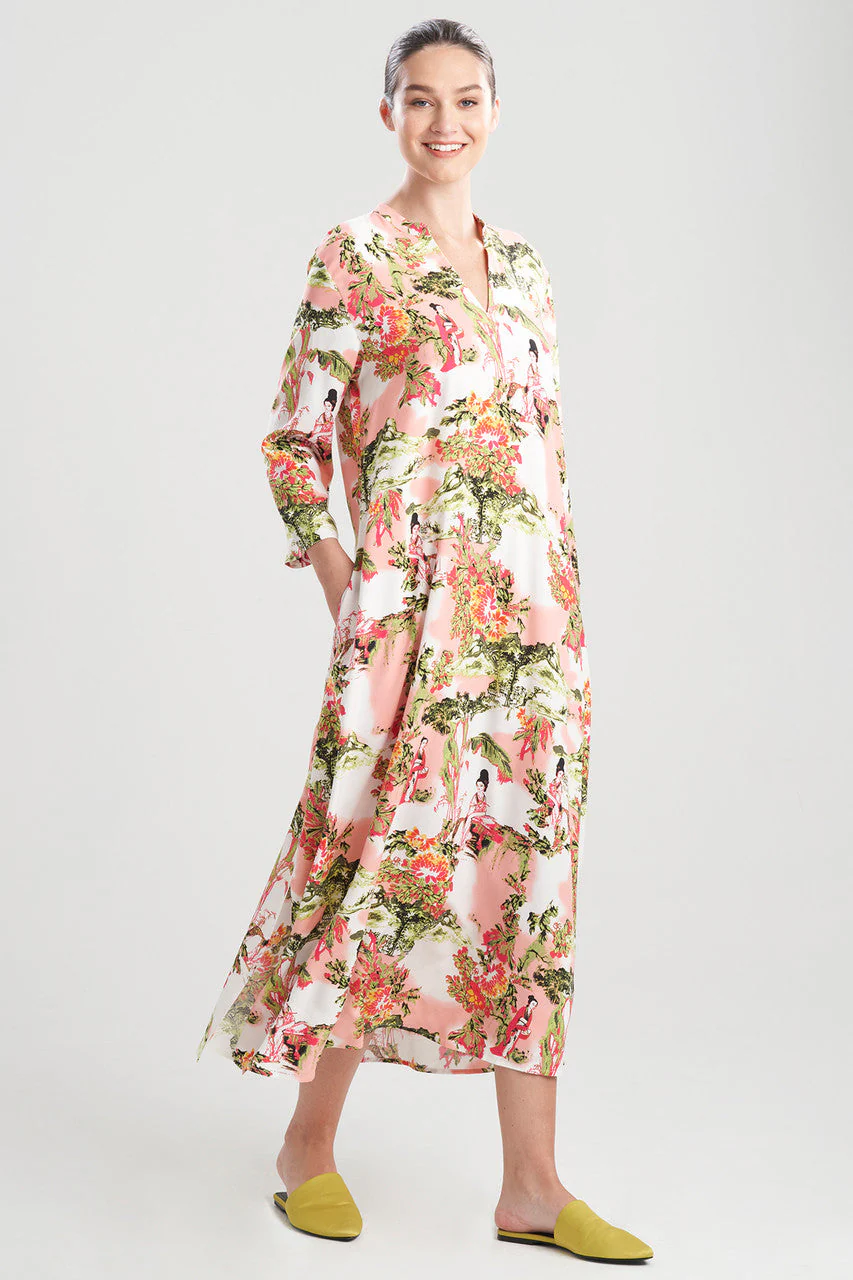 Gion-Printed Challis Caftan - Image 2