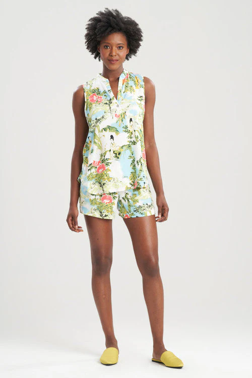 Gion-Printed Challis Sleeveless PJ