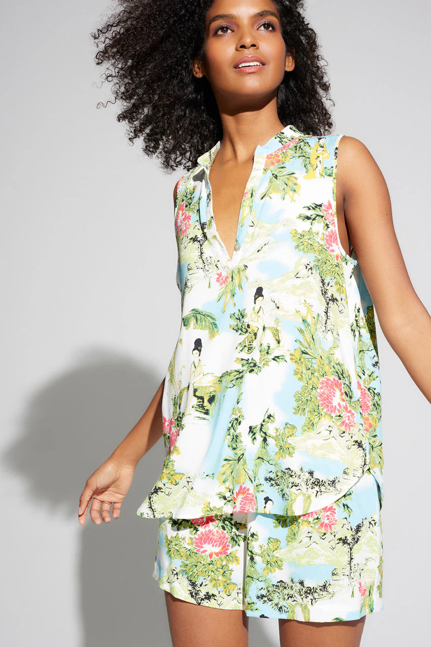 Gion-Printed Challis Sleeveless PJ - Image 5