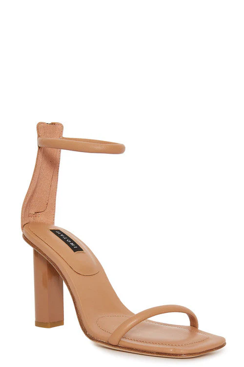 Glow Nappa Leather Block Heel Sandal